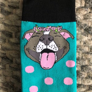 Smiling Pittie Crew Socks