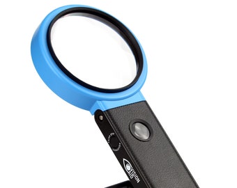 VISION AID 30X Hands-Free Magnifying Glass 21 LED Lights Magnifier for Coins Jewelry Crafts Hobby Reading Soldering Bead Jewelers Loupe