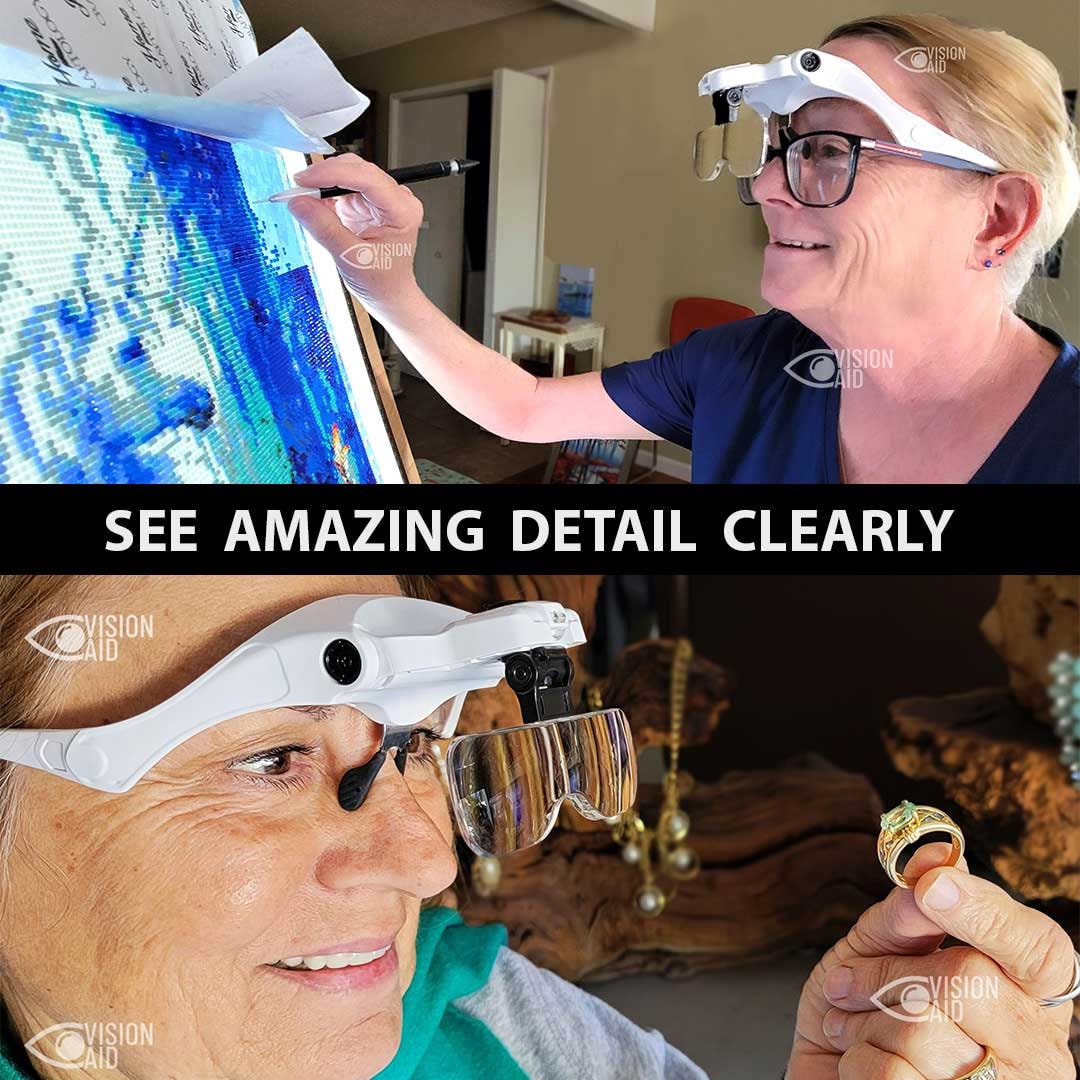 VISION AID ™ Magnifying Glasses With LED Light Case Hands-free Magnifier  for Crafts, Hobby, Jewelry, Coins, Watch, Sewing, Soldering -  Israel