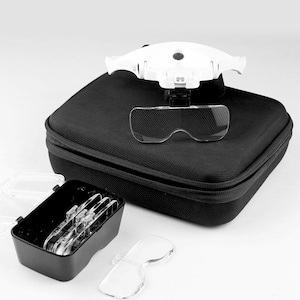 VISION AID ™ Magnifying Glasses with LED Light + Case | Hands-Free Magnifier for Crafts, Hobby, Jewelry, Coins, Watch, Sewing, Soldering