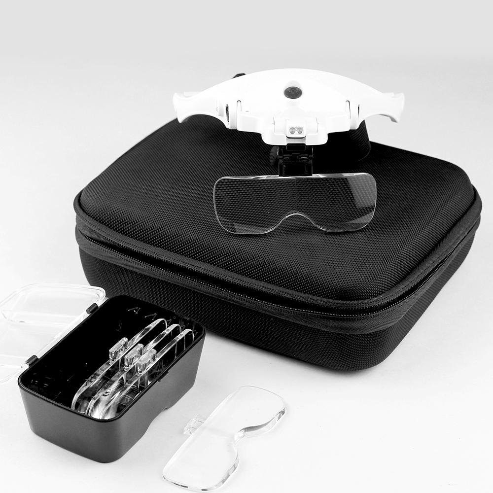 VISION AID ™ Magnifying Glasses with LED Light + Case | Hands-Free Magnifier for Crafts, Hobby, Jewelry, Coins, Watch, Sewing, Soldering