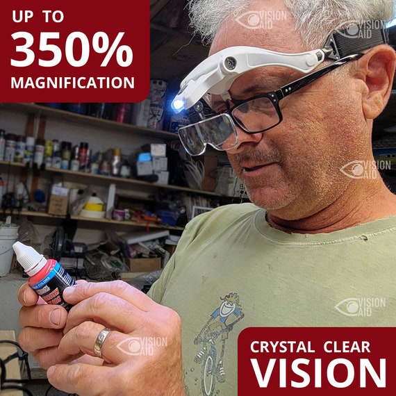 VISION AID Magnifying Glasses With Light Hands Free Magnifier for