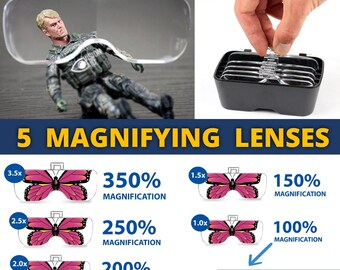 Lupa De Clip Con Aumentos 1.5X, 2.5X Y 3.5X – Ideal Para Usuarios Con Gafas, Se Ajusta A La Distancia Y ángulo, Perfecta Para Electrónica, Belleza Y Manualidades