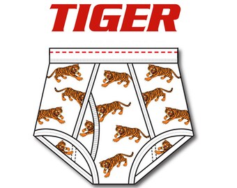 Tiger Underwear Tiger Print Men's Double Seat Brief