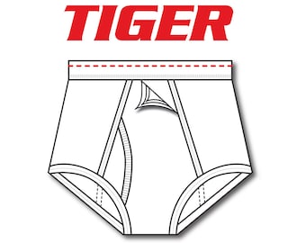 Tiger Underwear 4 Panel Front and Back