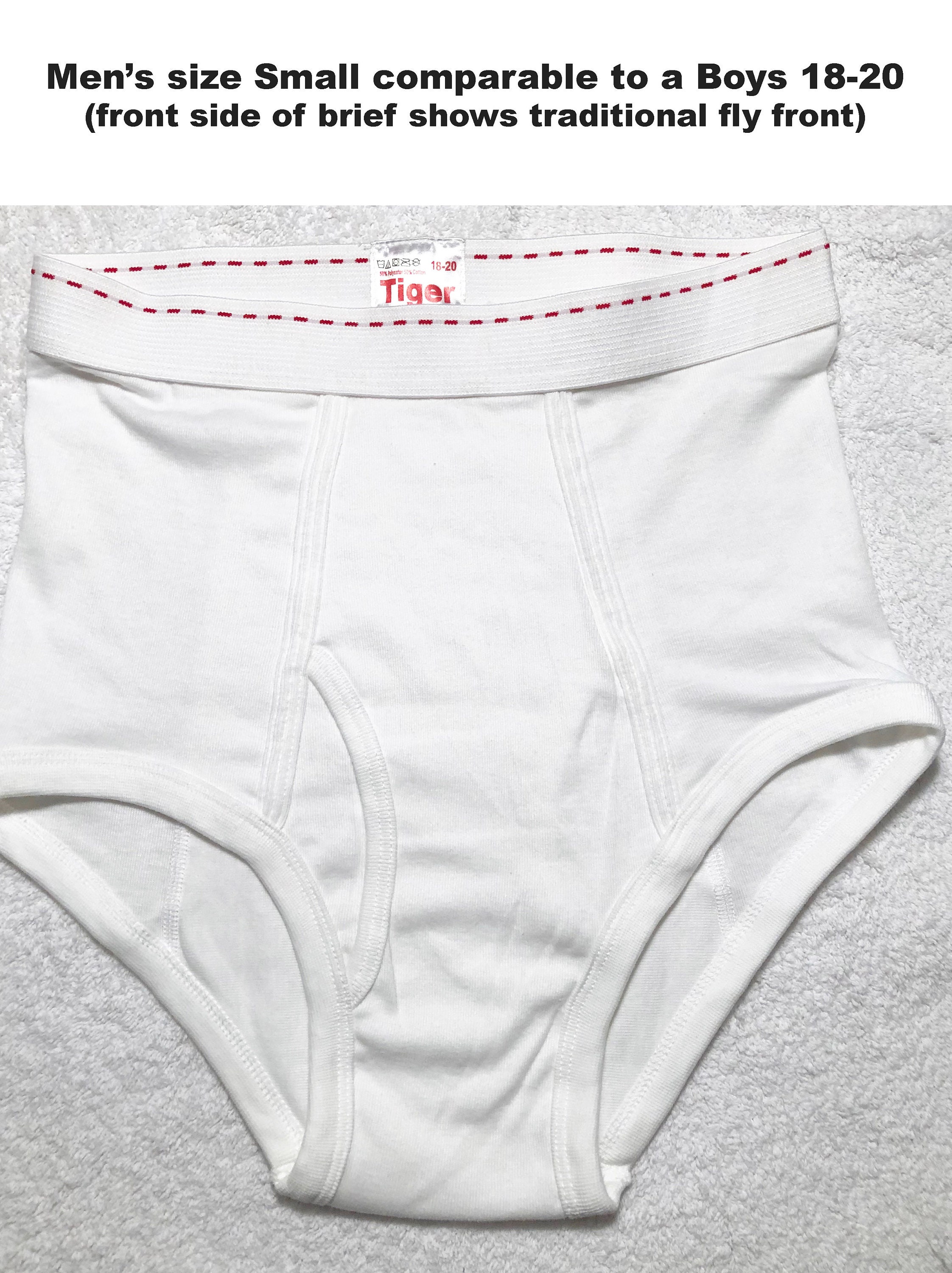 Tiger Underwear All White Men's Double Seat Briefs and Red Etsy Canada
