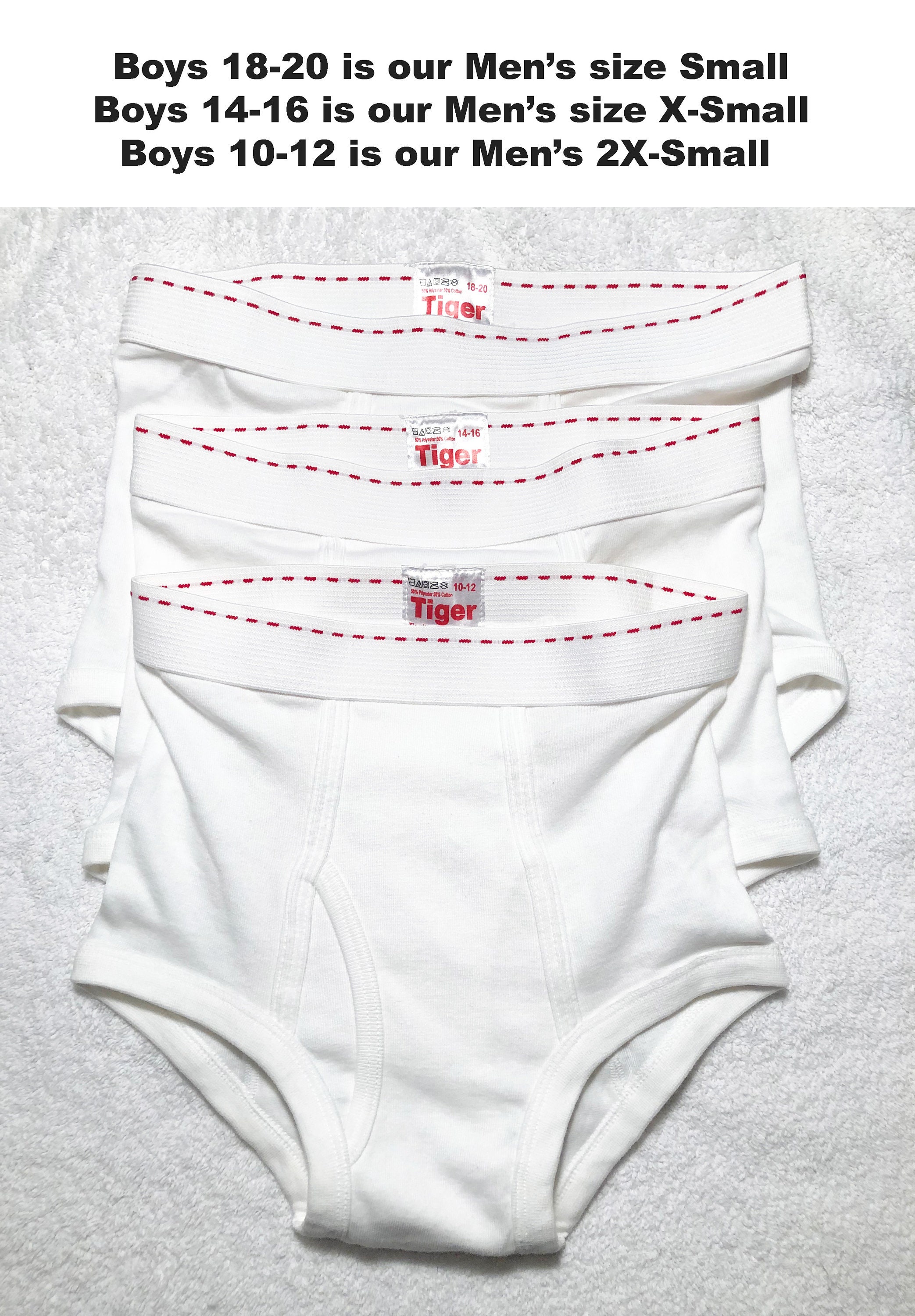 Tiger Underwear All White Men's Double Seat Briefs and Red Etsy Canada