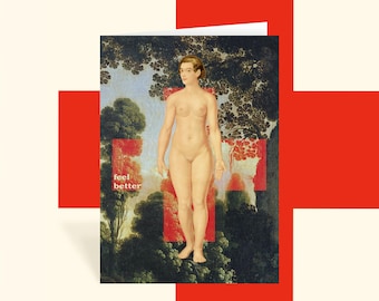 FEEL BETTER get-well card with STICKERS (woman)