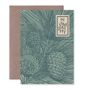 STONE PINE sympathy card recycled Kraft