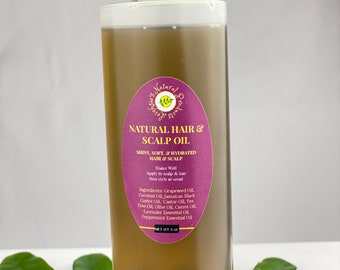 Flacone da 8 once - Olio per capelli 100% tutto naturale - Olio per la crescita dei capelli - Idratante per capelli fatto in casa - Prodotti per capelli fatti a mano - Oli essenziali