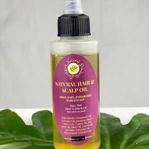 2 oz bottle - 100% All Natural Hair Oil - Handmade Hair Moisturizer - Handcrafted Hair Products - Essential Oils