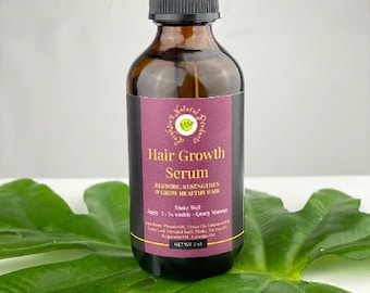 2 oz bottle - Hair Growth Serum | Natural Hair Growth Oil | Grow Healthy Hair | Healthy Scalp & Follicles