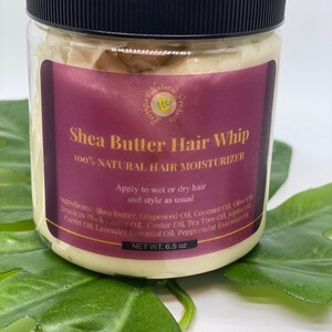 6.5 ounces jar - 100% Natural Shea Butter Whip - All Natural Hair Moisturizer - JBCO - Tea Treev- All Hair Types