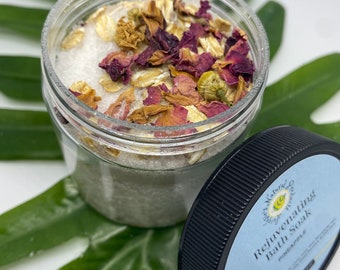 4 oz - Rejuvenating Spa Bath Soak | Bath Salts | Herbal Bath Salts | Customizable to Your Needs | Relaxing Bat