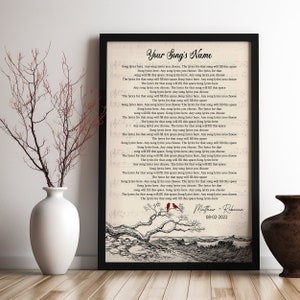 Wedding Song Lyrics | Family Portrait | Song Lyrics Wall Art | Wedding Lyrics Gift | Best Friend Wedding Gift | Country Music Lyrics