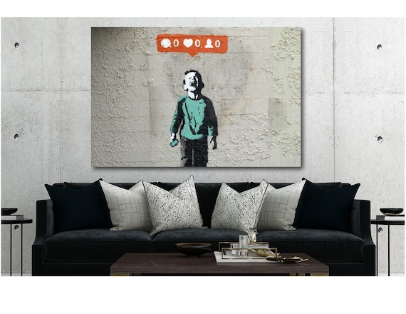 Wall Art Canvas Picture Print Urban Graffiti Wall in Primary Colors 3.2