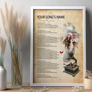 Wife Gift Wedding Song Lyrics | Unique Bridal Shower Gift Song Lyrics Poster Art | Better Together, Unique Wedding Gift | Anniversary Gift