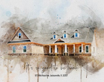 Custom House Portrait | Housewarming  Gift | Watercolor House Painting | New  Home Portrait | Realtor Closing Gift |  Home Illustration