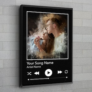 Custom Album Cover Portrait, Custom Song Couples Portrait, Our Song Gift, Personalized Album Print, Valentines Gift for her, Favourite Song