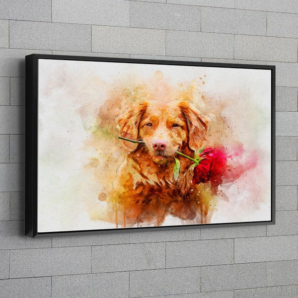 Custom Dog Portrait | Portrait from Photo  | Custom Pet Portrait | Watercolor Pet  Portrait | Dog Mom Gift | Pet Loss Gift