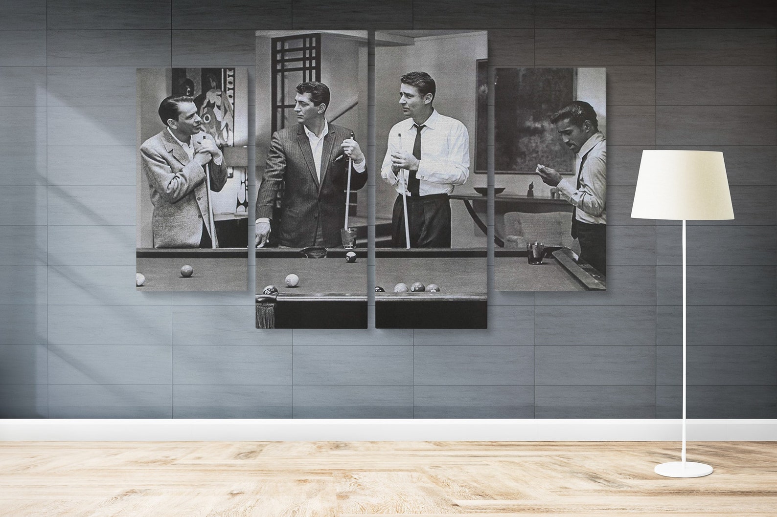 The Rat Pack Playing Pool Canvas Art Wall Art Home Decor Etsy