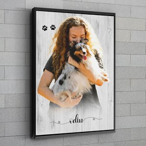 Pet Portrait Illustration | Dog Mom Gift | Custom Dog Portrait | Portrait from Photo | Custom Pet Portrait | Pet Loss Gift Wood Wall ARt