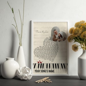Minimalist Portrait  for Couples with Song | Better Together, Unique Wedding Gift | Anniversary Gift | Housewarming Gift, Wedding Keepsake