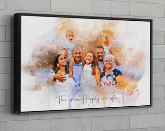 Custom Family Portrait | Portrait from  Photo | Family Portrait Painting |  Anniversary Gift | Family Illustration |  Christmas Gift