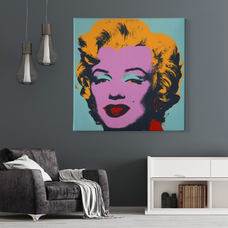 Andy Warhol Marilyn Monroe Green Pop Art Print Canvas Art Wall | Etsy