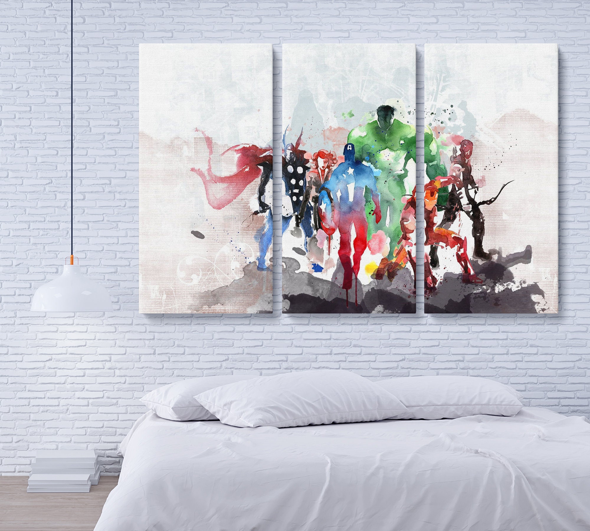 Marvel Super Hero Characters Poster Canvas Print Art Home Etsy