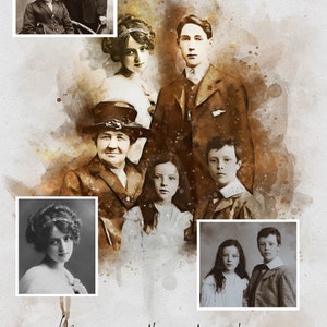 Add Deceased One To Picture from Multiple Photos on Canvas Anniversary Gift for Parents, Loss of Loved Ones Gift, Father’s Day Gift, combine
