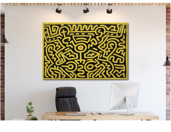 Monkey Puzzle PopArt Canvas Wall Art Framed Print Various Sizes Keith Haring