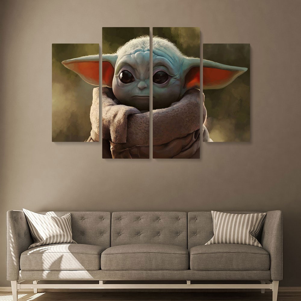 Star Wars Baby Yoda Canvas Art Wall Art Home Decor Etsy
