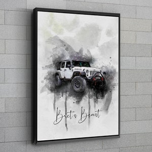 Personalized Car Watercolor Art Watercolor Car Portrait Gift for Car Enthusiast Car Lovers Gift for Him Classic Car