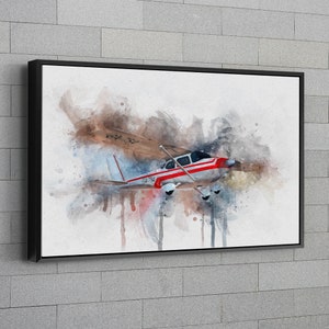 Custom Plane Portrait | Father's Day Gift |  Portrait from Photo | Jet Watercolor | Gift  for Plane Lovers | Canvas Wall Art | Airplane Art