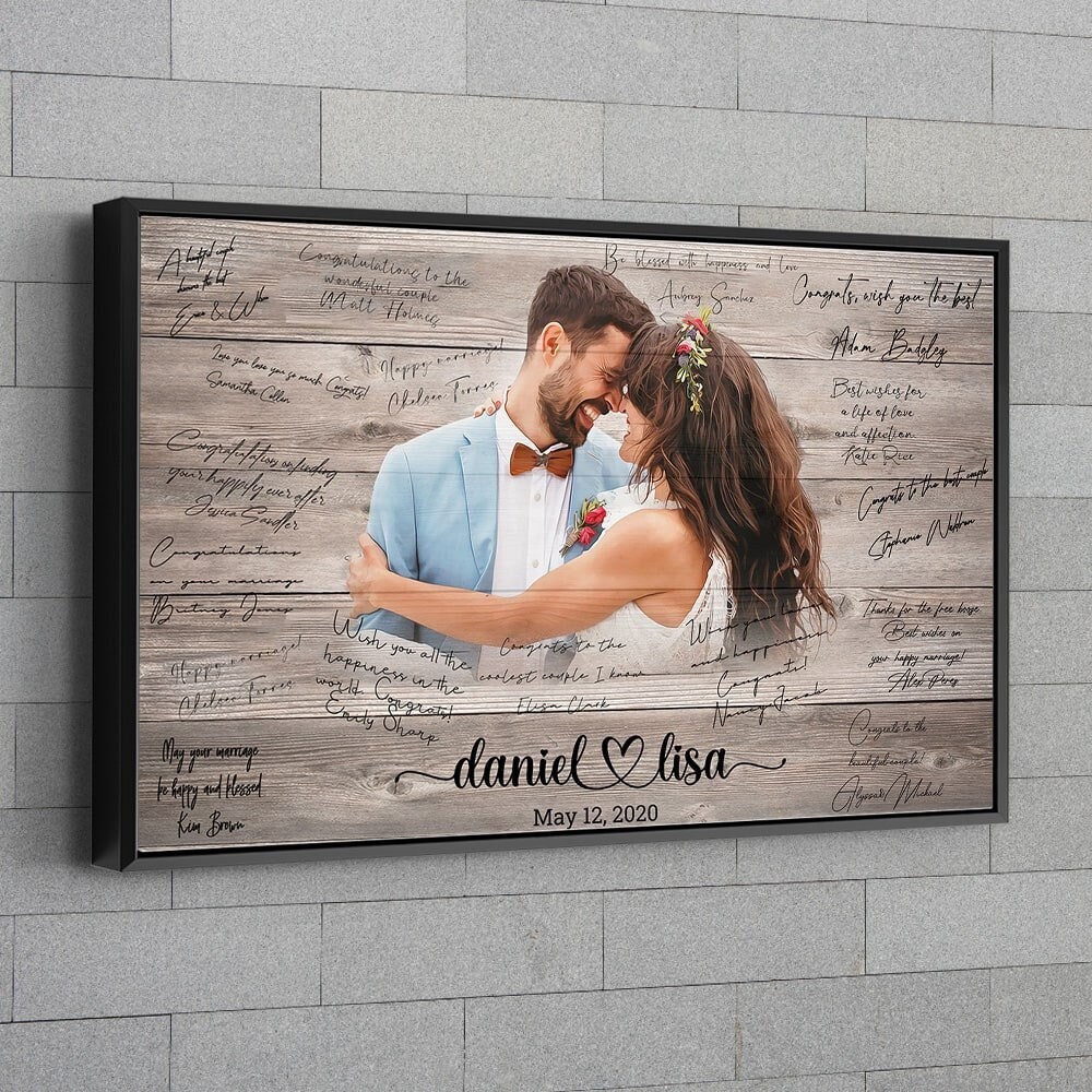 Rustic Wedding Guest Book Painting on Wood Print Personalized Guest Book  Anniversary Gifts for Boyfriend Rustic Wedding Decorations 