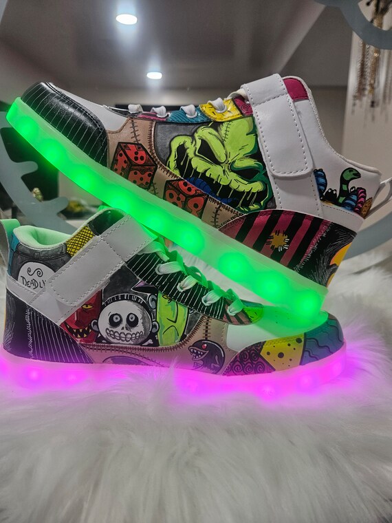 Nightmare Before Christmas Custom Lightup Shoes Size 10 and a Half Etsy