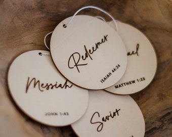 Names of Christ Ornament Set: Christian Advent Calendar Activity