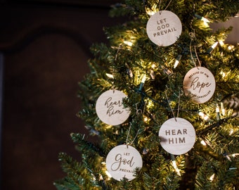 Custom Wood Christmas Ornament: Christ Centered LDS Gift
