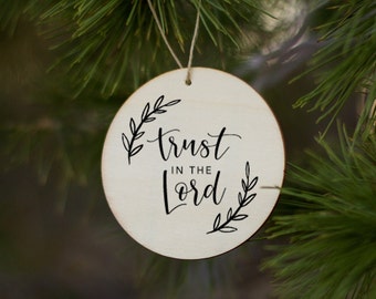 Trust in the Lord, ornament, Christ centered Christmas gift, Youth theme, bulk ward gifts, LDS neighbor gift, Young mens, Young womens gift