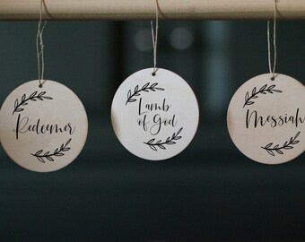 Names of Christ Ornament Set: Christian Advent Activity