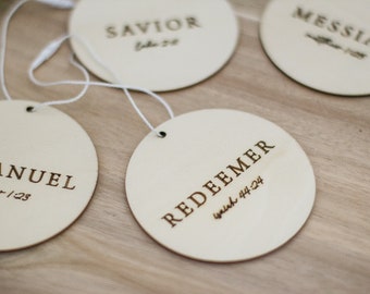 Names of Christ Ornament Set of 30