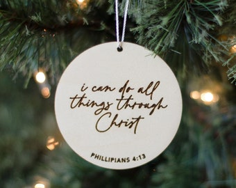 I can do all things through Christ ornament, young mens, LDS youth gift, Phillipians 4:13, ward gifts, young women, Christ centered