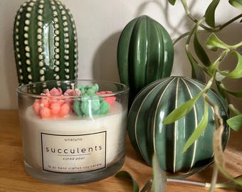 Handmade Succulent Candle | Realistic Plant-Inspired Soy Wax | Customizable Colors | Unique Gift for Plant Lovers Weddings & Home Decor