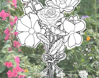 Personalized Digital Birth Flower Bouquet | Custom Family Birth Month Flowers | Printable Wall Art | Birthday Gift | Digital Download