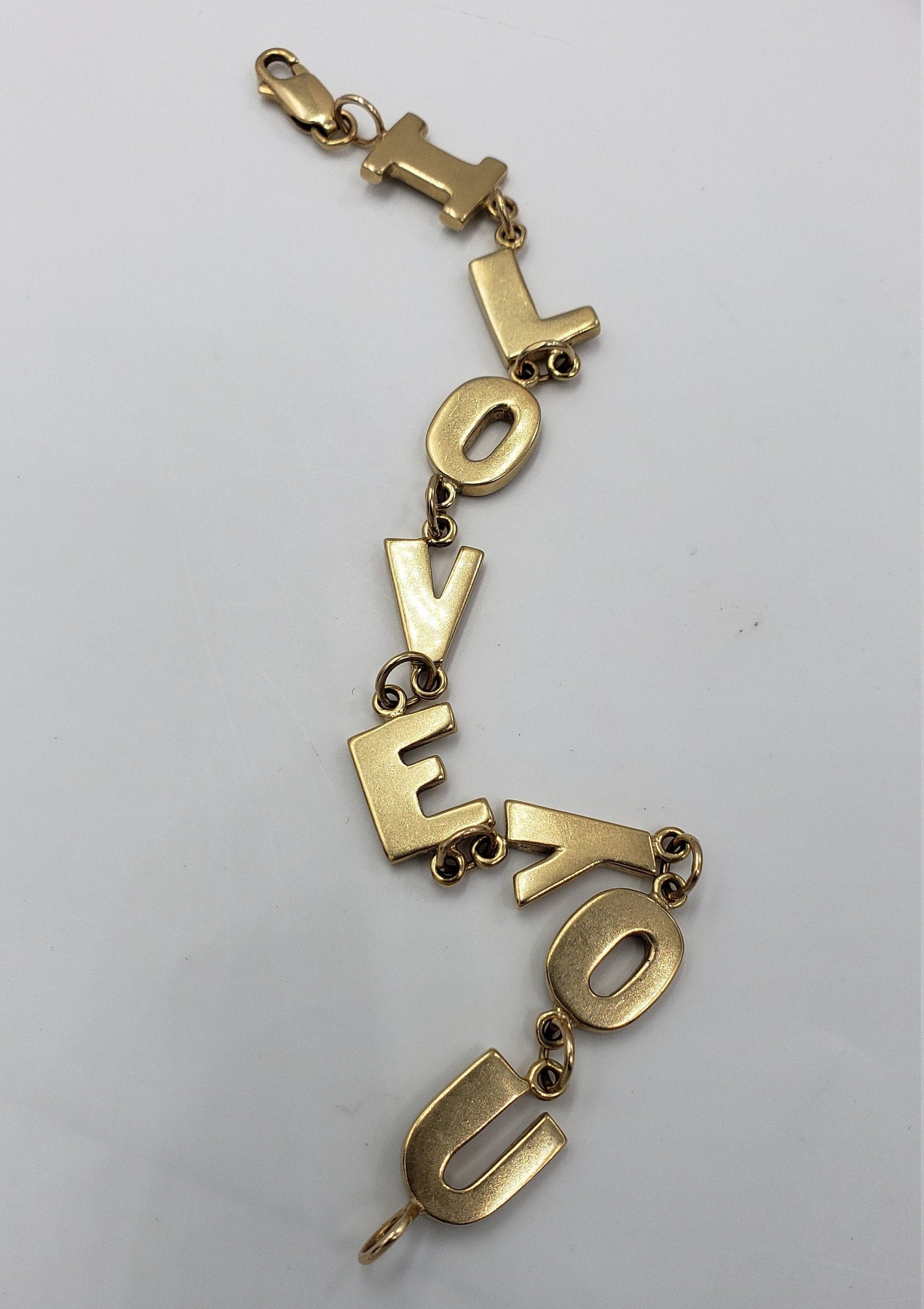 I LOVE YOU Bracelet in 14Kt Yellow Gold 6.75 L Etsy