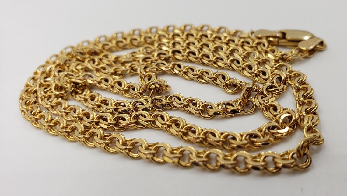 14Kt Yellow Gold Chain 24 L made in Italy Etsy
