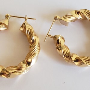 14kt Yellow Gold *Twisted Rope Hoops