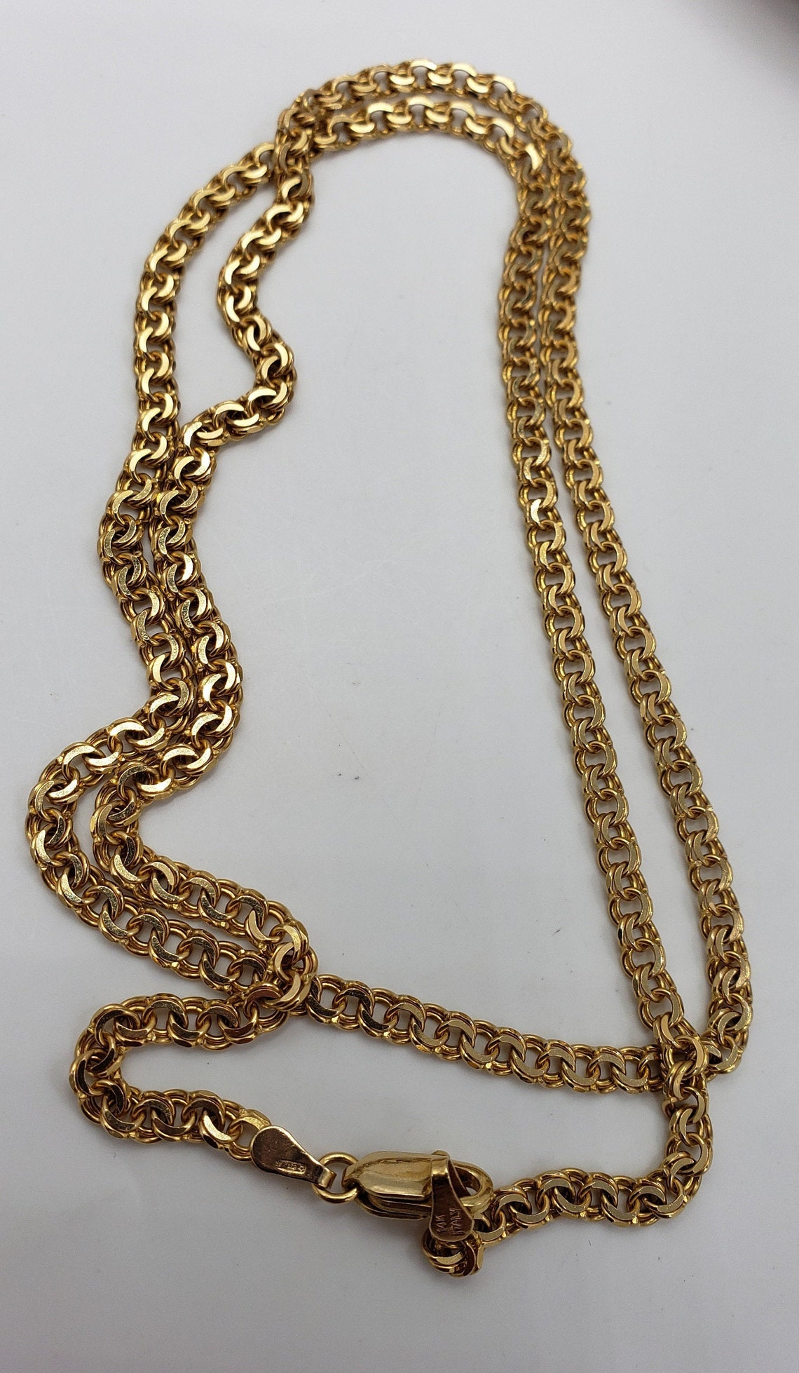 14Kt Yellow Gold Chain 24 L made in Italy Etsy