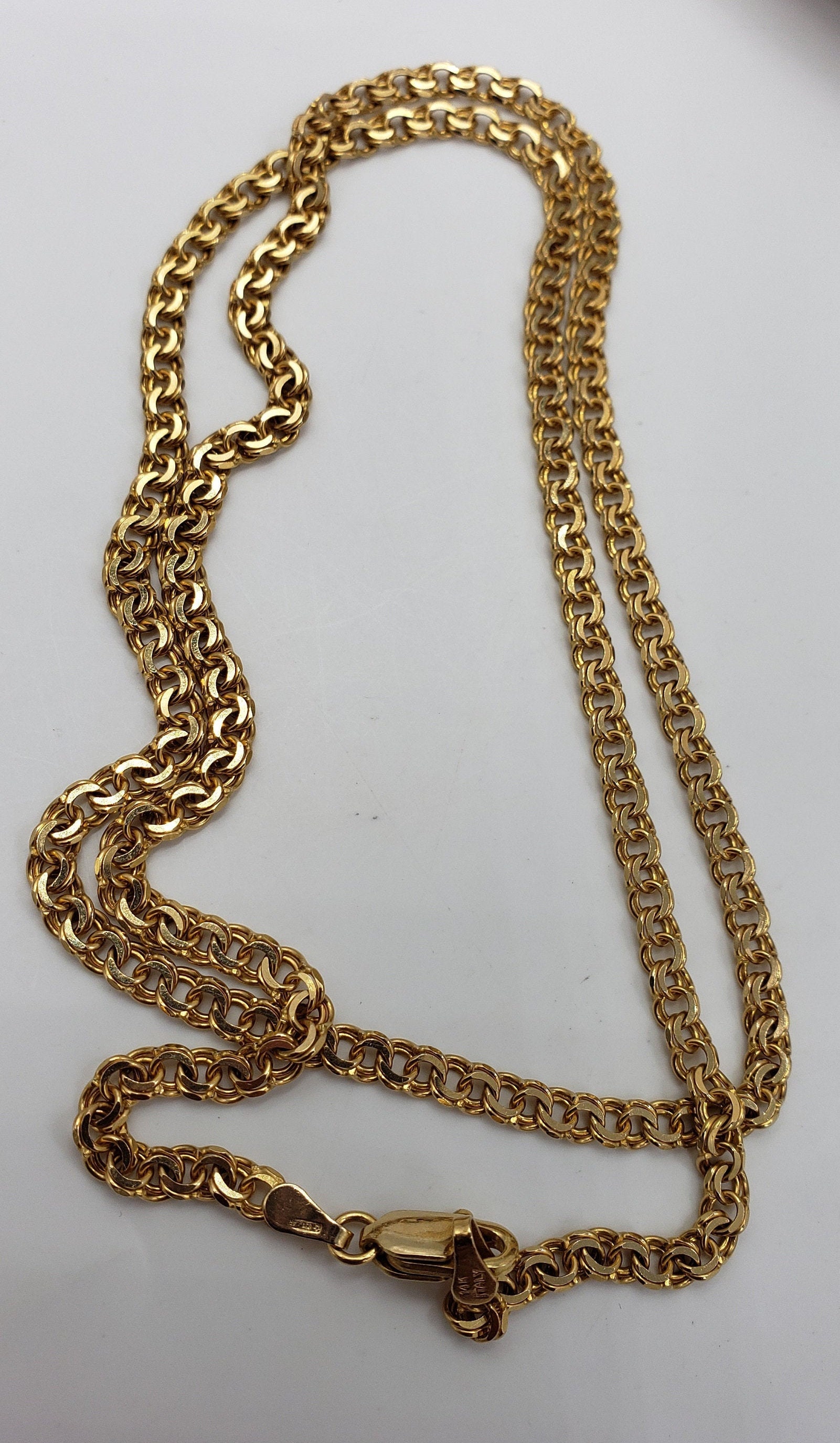 14Kt Yellow Gold Chain 24 L made in Italy Etsy